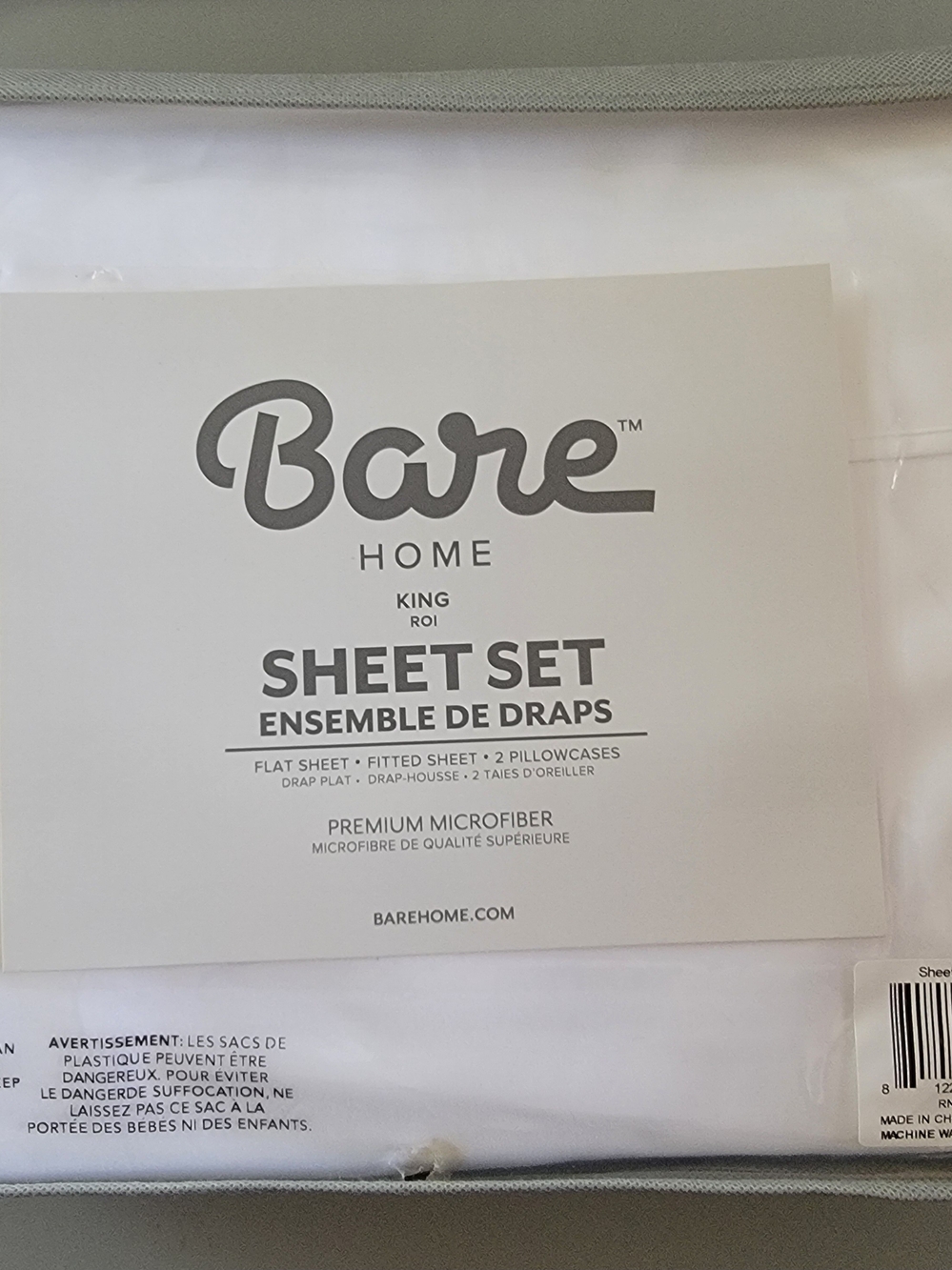 Bare Home King Sheet Set in White - Premium Microfiber